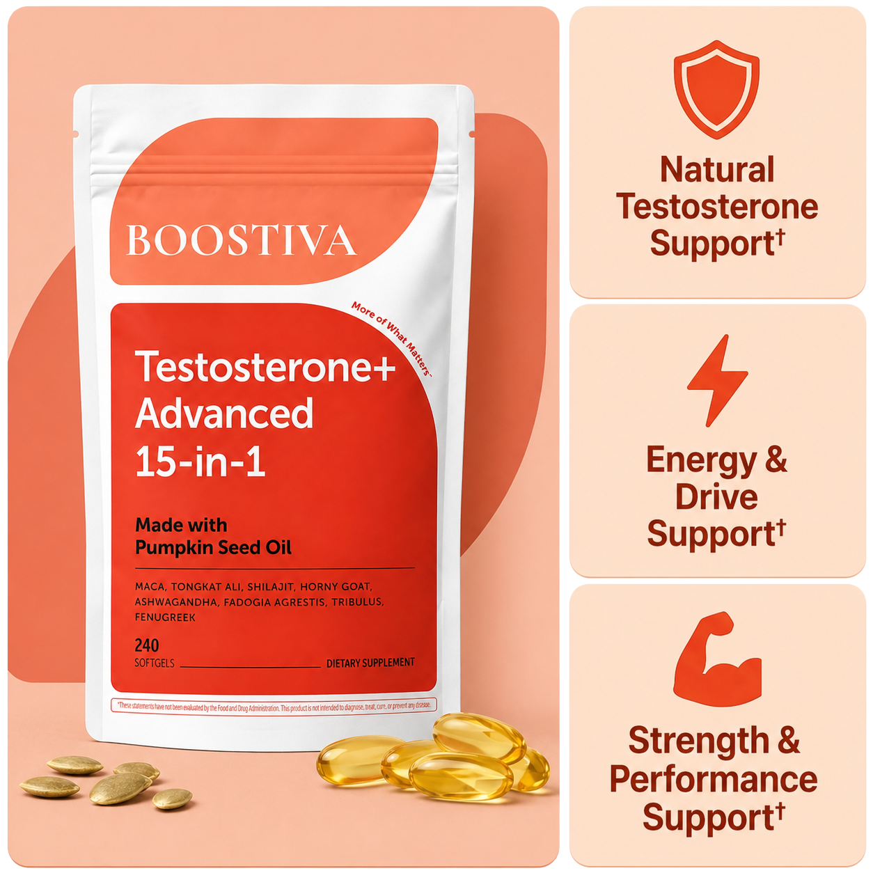 Boostiva Testosterone+ Advanced Softgels